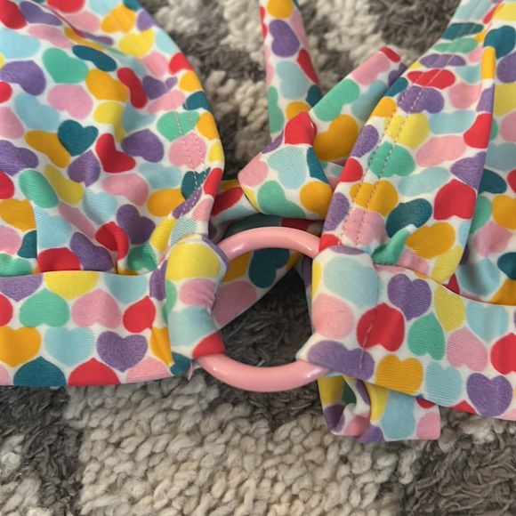 Shoshanna bikini, size M/L D (top) and XL (bottom), multicolor hearts, GUC! - Picture 3 of 8